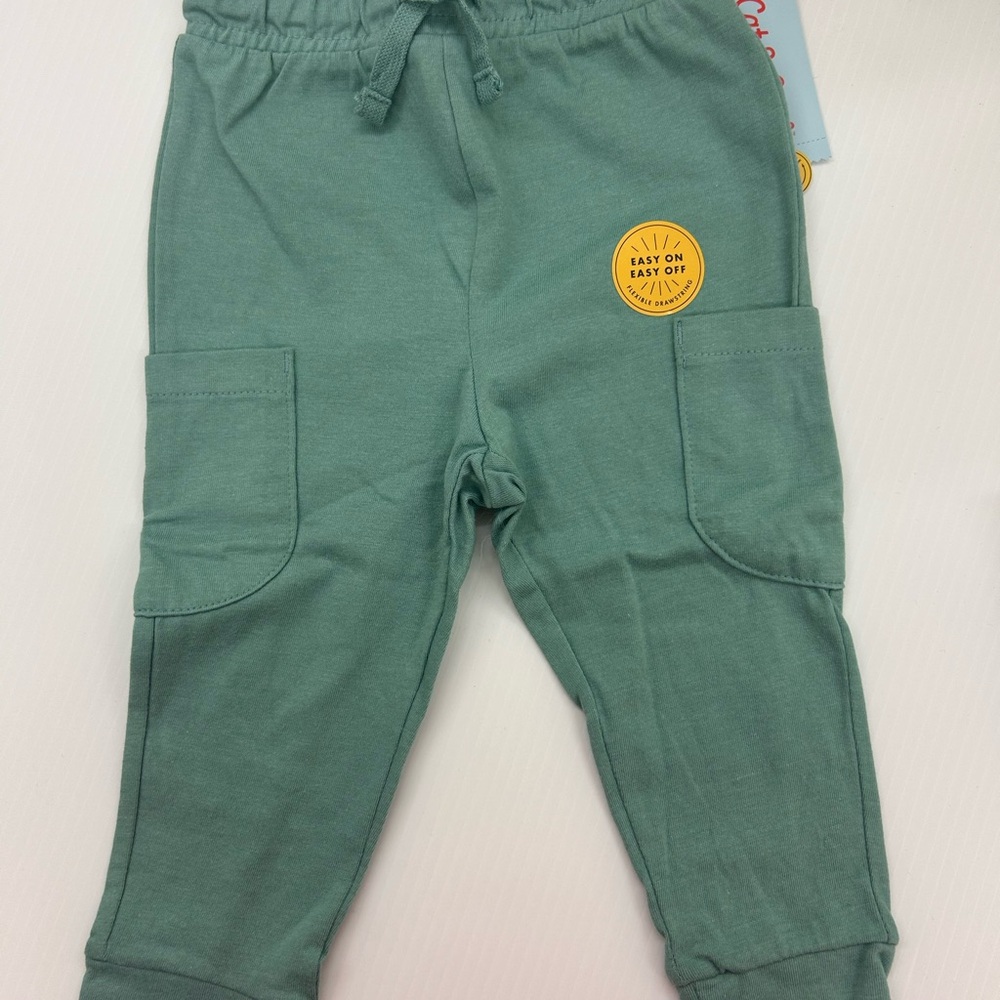 Girls Cat & Jack toddler pants size 2T in teal green.